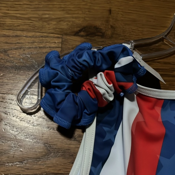 New Balera gymnastics tumbling dance Leotard USA Printed Stars And Stripes sz AM - Picture 5 of 10